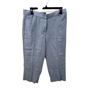 TALBOTS 100% Linen Light Blue Crop Pants // 8